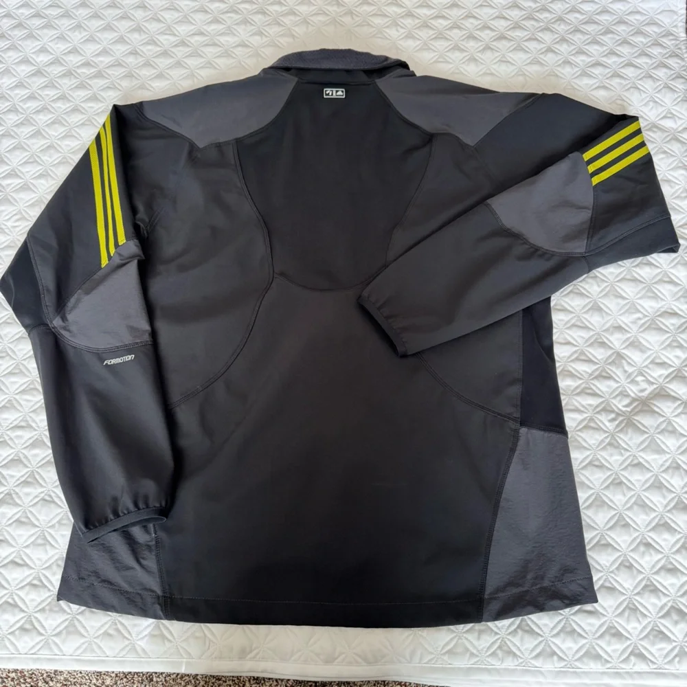 Adidas Men's Formotion Running Black Yellow Full Zip Jacket Size XXL - Picture 10 of 15